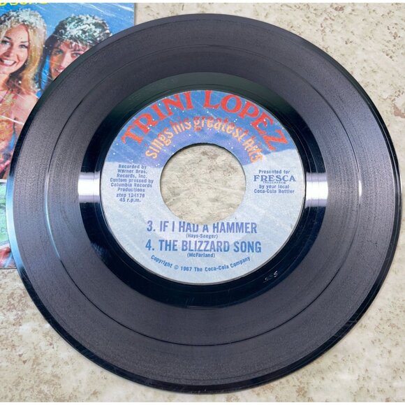 Trini Lopez Sings His Greatest Hits 45 Vtg Fresca Advertising Coca Cola Sleeve - Picture 8 of 9
